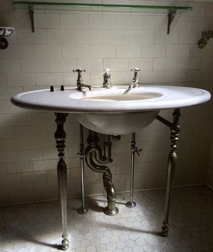 Doris Duke Antique Marble Sink With Nickel Legs Recycling